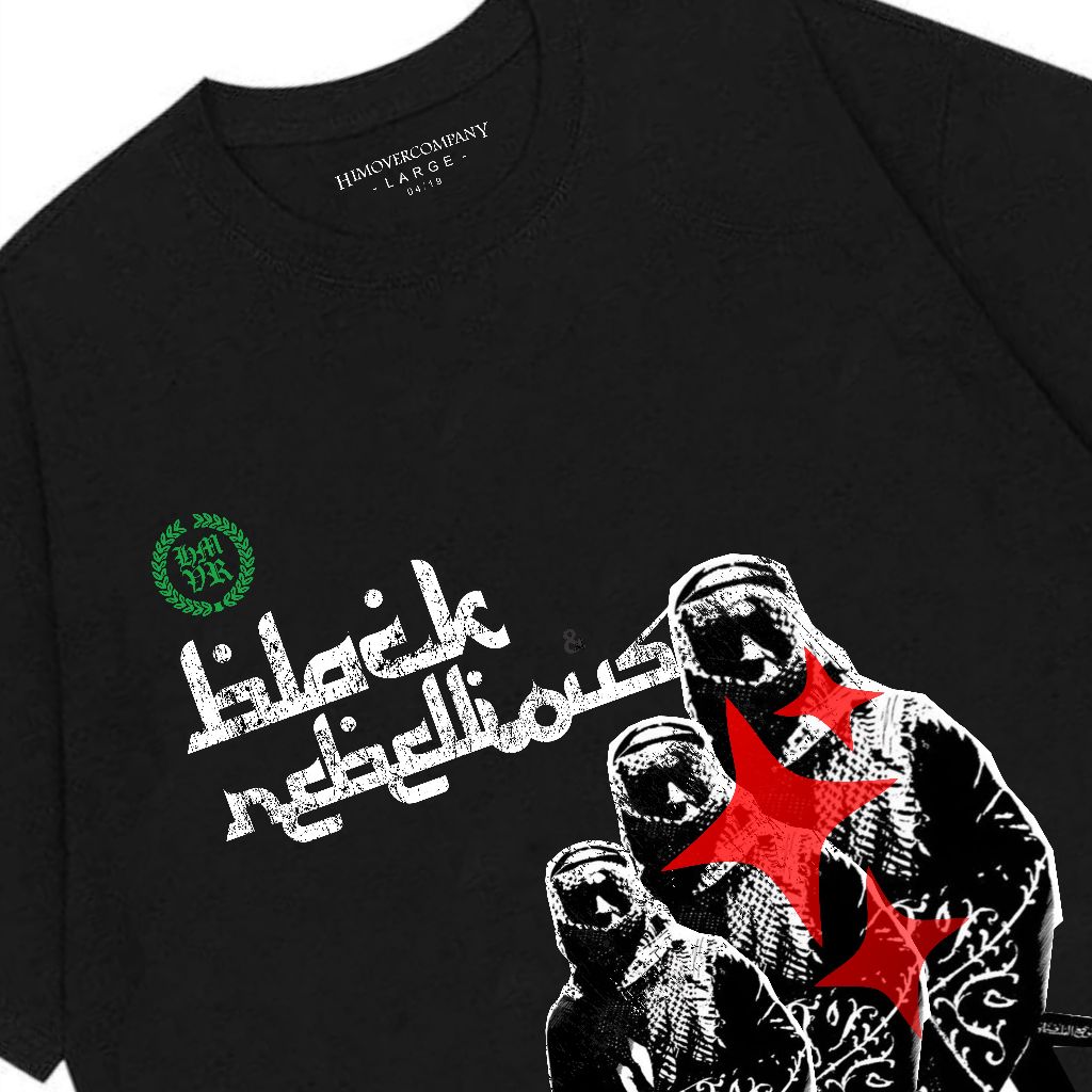 Himover Tshirt Black BLCK LONGGUN RBLLS Kaos Katun Distro Pria Premium Katun Combad 24s