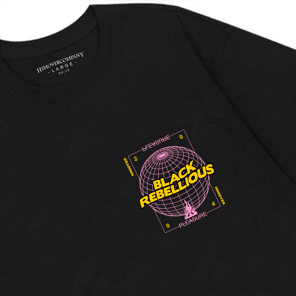 PLSR WORLD Himover Tees // SBR SERIES Kaos Distro Lengan Pendek Hitam
